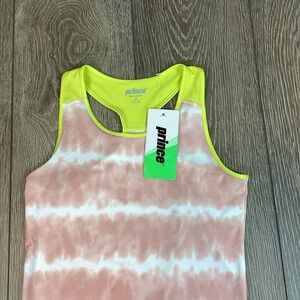 Prince YPT111220F22 Girl's Moisture Wicking Fashion Print Tank Top Pink Wave M